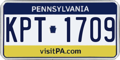 PA license plate KPT1709