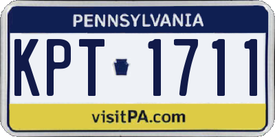PA license plate KPT1711