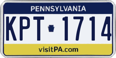 PA license plate KPT1714