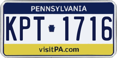 PA license plate KPT1716
