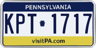 PA license plate KPT1717