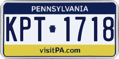 PA license plate KPT1718