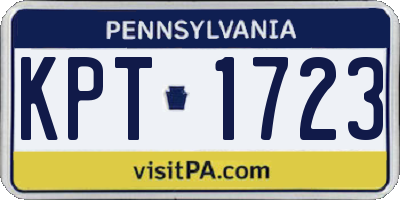PA license plate KPT1723