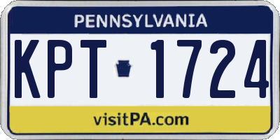 PA license plate KPT1724