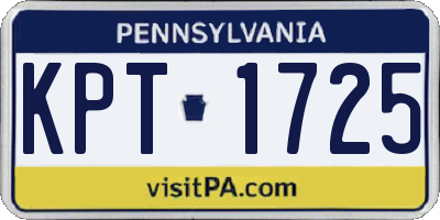 PA license plate KPT1725
