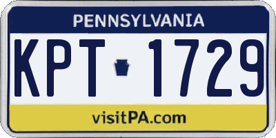 PA license plate KPT1729