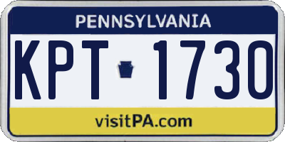 PA license plate KPT1730