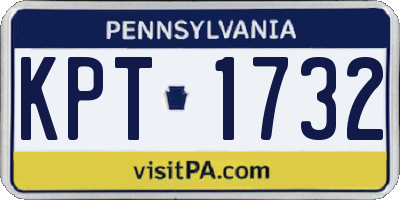 PA license plate KPT1732