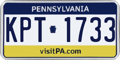 PA license plate KPT1733
