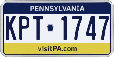 PA license plate KPT1747