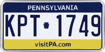 PA license plate KPT1749