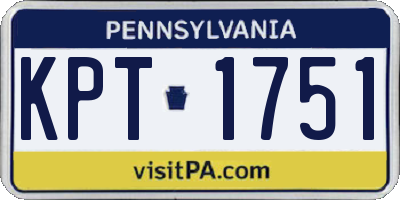 PA license plate KPT1751