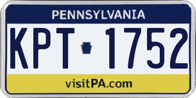 PA license plate KPT1752