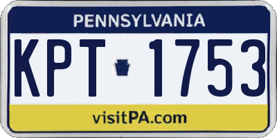 PA license plate KPT1753