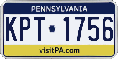 PA license plate KPT1756