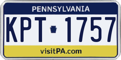 PA license plate KPT1757