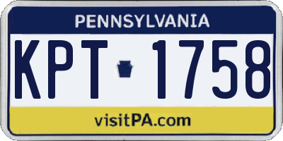 PA license plate KPT1758