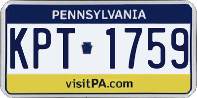 PA license plate KPT1759