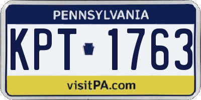 PA license plate KPT1763