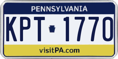PA license plate KPT1770