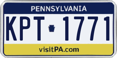 PA license plate KPT1771