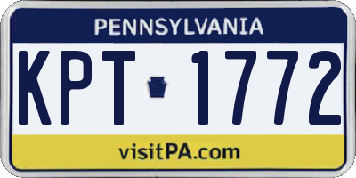 PA license plate KPT1772