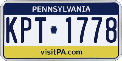 PA license plate KPT1778