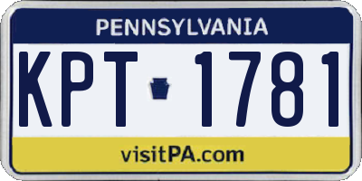 PA license plate KPT1781