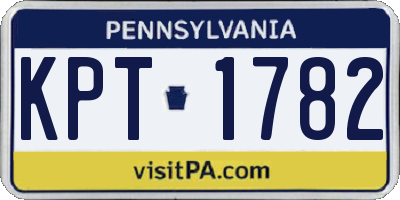 PA license plate KPT1782