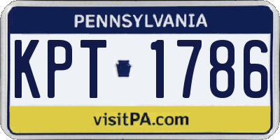 PA license plate KPT1786