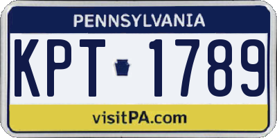 PA license plate KPT1789