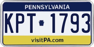 PA license plate KPT1793