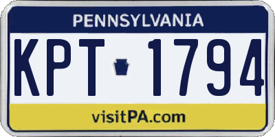 PA license plate KPT1794