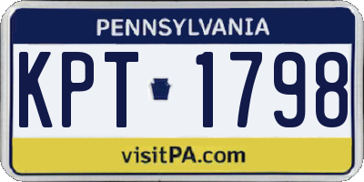 PA license plate KPT1798