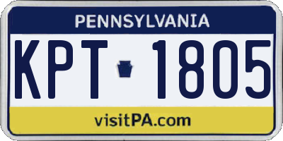 PA license plate KPT1805