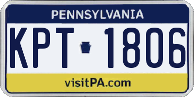 PA license plate KPT1806