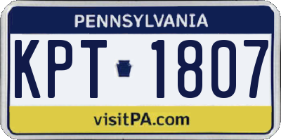 PA license plate KPT1807