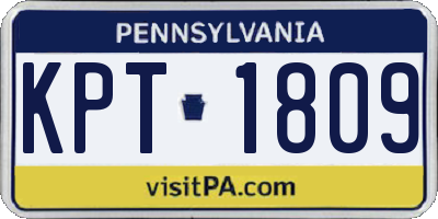PA license plate KPT1809