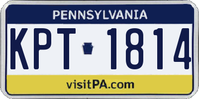PA license plate KPT1814