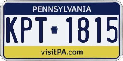 PA license plate KPT1815