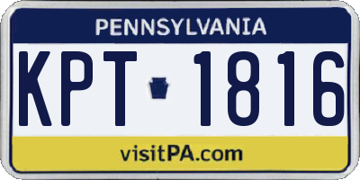 PA license plate KPT1816
