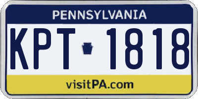 PA license plate KPT1818