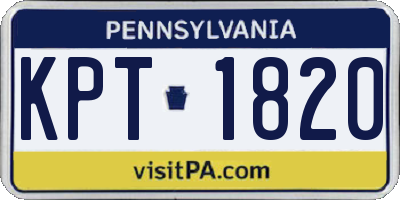 PA license plate KPT1820