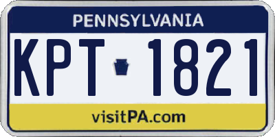PA license plate KPT1821