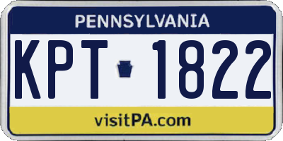 PA license plate KPT1822