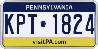 PA license plate KPT1824