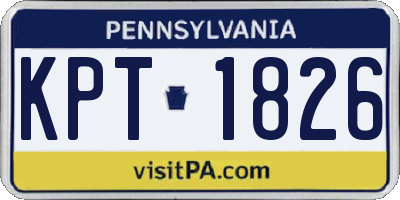PA license plate KPT1826