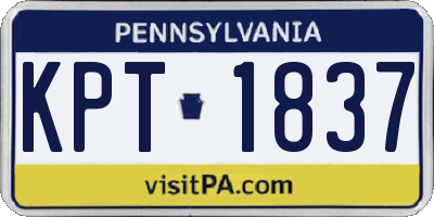 PA license plate KPT1837