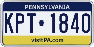 PA license plate KPT1840