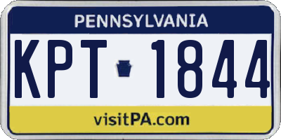 PA license plate KPT1844